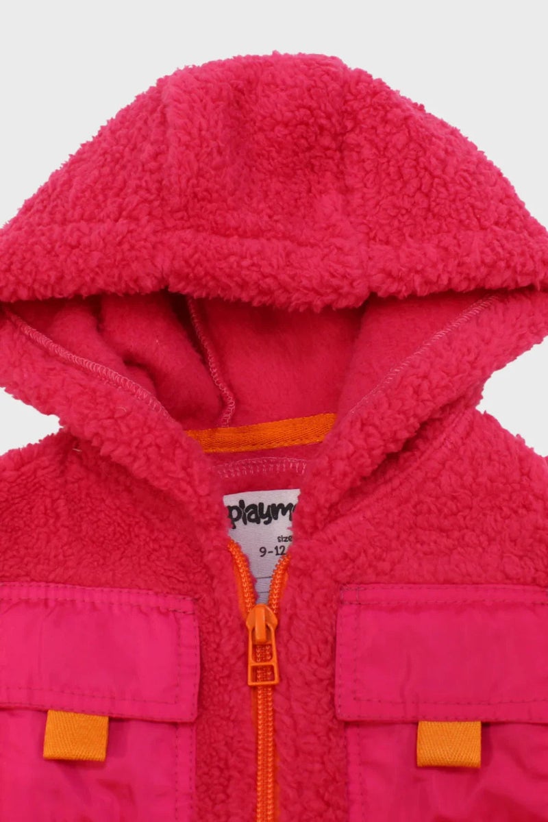 بلاي مور جاكيت تيدي طويل الأكمام فوشيا للاطفال - Image 3