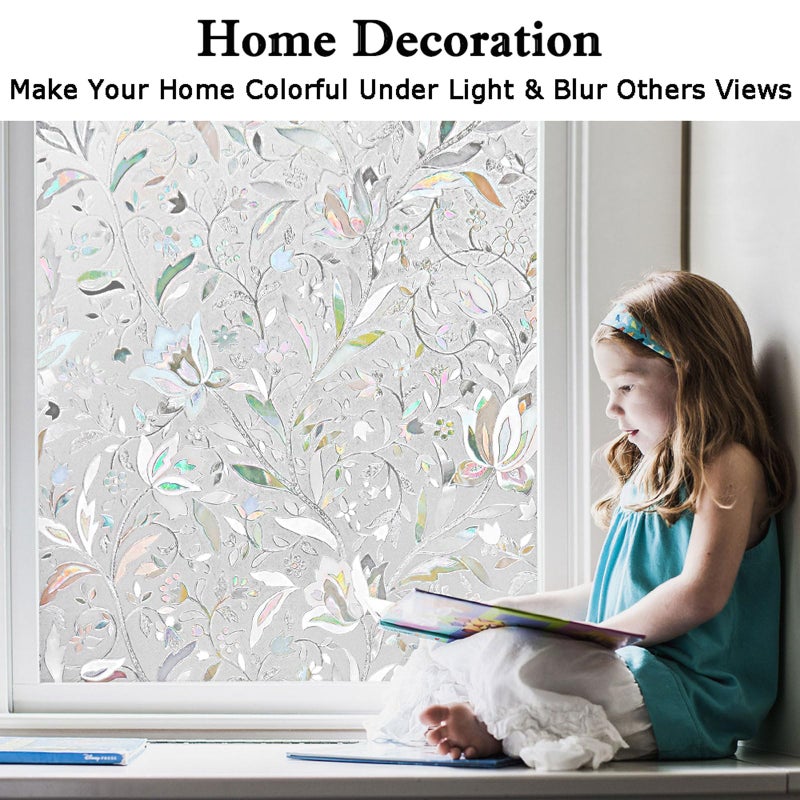 Kromapolis Window Film, Window Privacy Film, Window Vinyl Glass Covering, Stained Glass Decorative Film, Window Film Privacy Frosted Static Clings, Non-Adhesive, No-Glue (17.5X 118.1inch) - Image 4