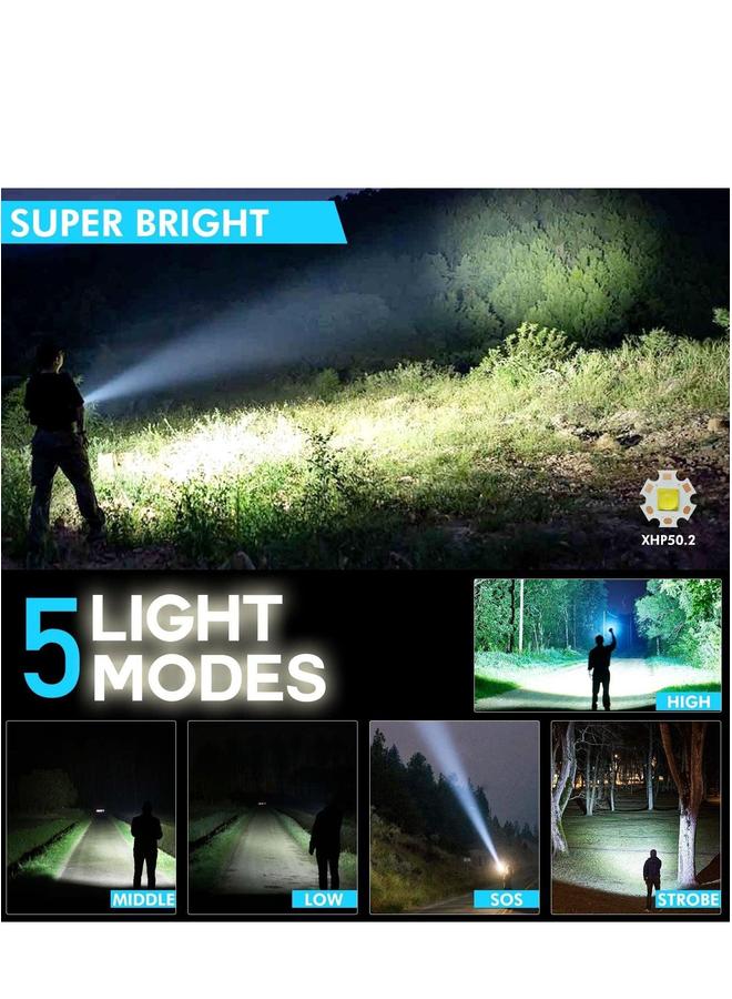 HOMESTAR Rechargeable LED Flashlight, Super Bright Tactical 10000 High Lumen 5 Modes Zoomable Waterproof for Camping, Outdoor Activities and Emergencies - Image 5