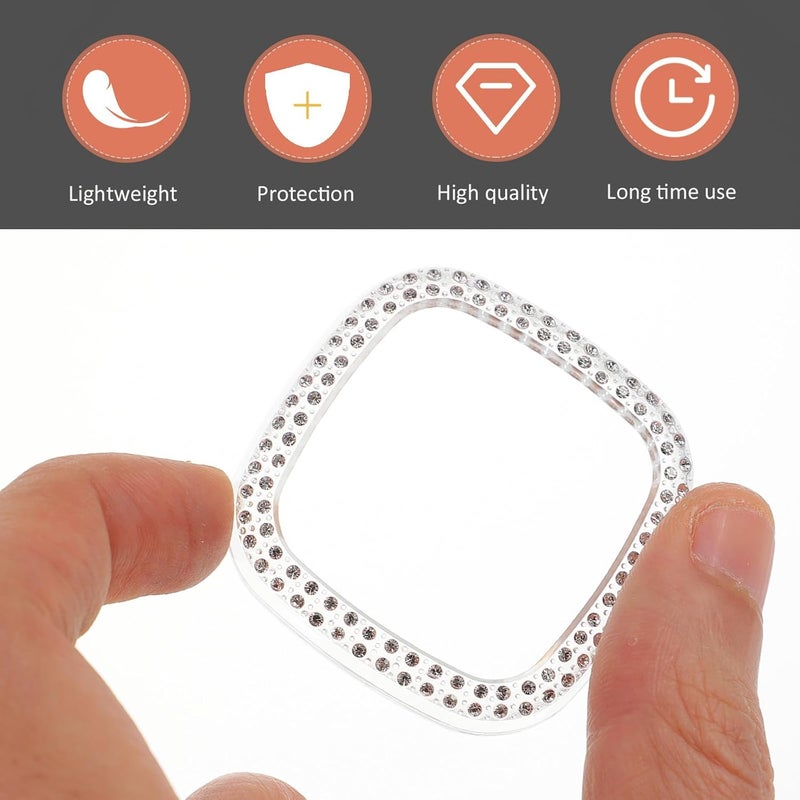 Smartwatch TPU Full Protective Watch Case, Diamond PC Hollow Edged Bumper Cover with Double Row Crystals, Anti-Scratch Frame Protector for Smartwatch - Image 5