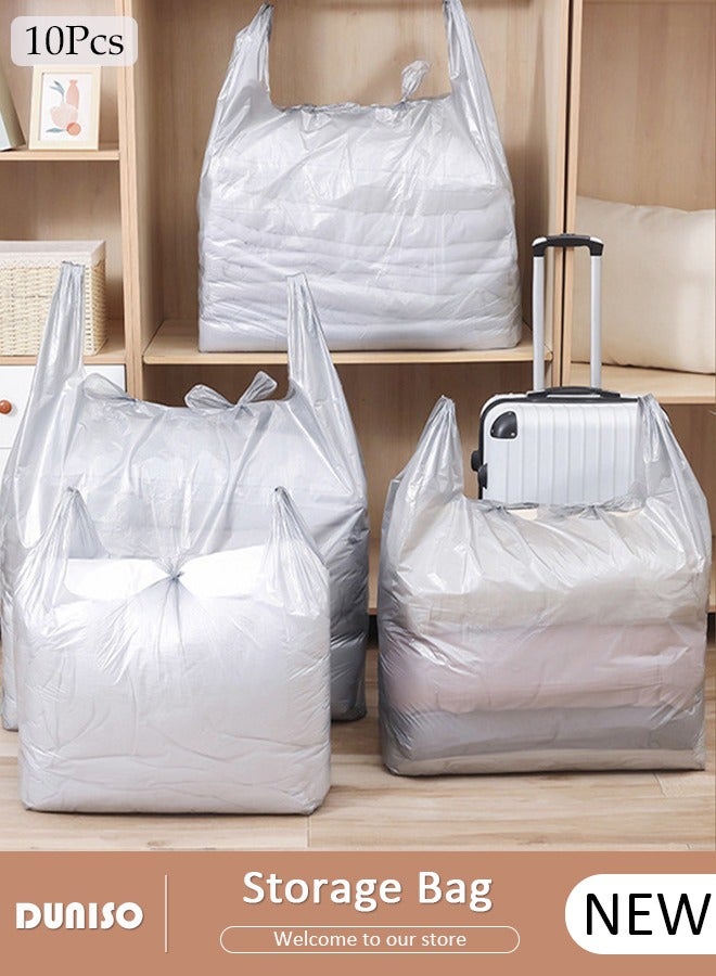DUNISO 10pcs Plastic Storage Bag Set, Large Capacity Closet Storage Organizer, Moving Doggy Bags with Portable Handle Clothing Merchandise Bags for Clothes Packaging Storage Gift Bag Shipping T-Shirts Pants - Image 1