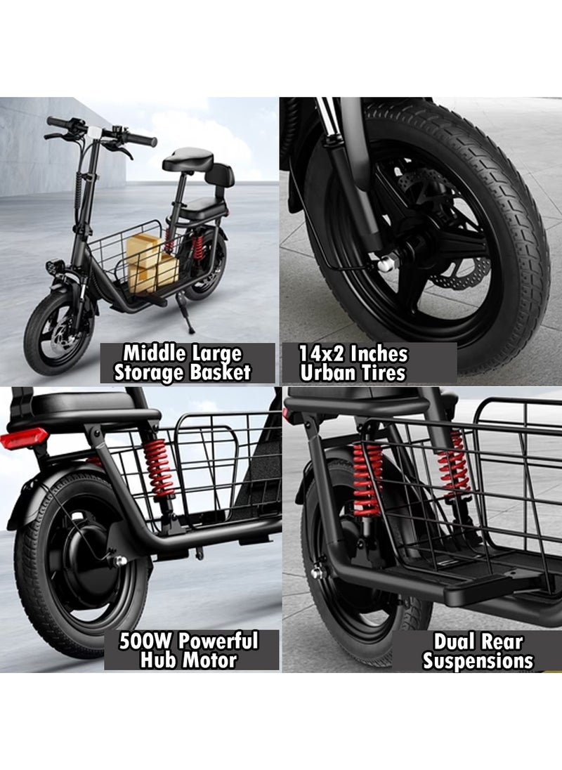 Wind Horse - Electric Scooter 850W Motor with Dual Seat, 48V10Ah Battery, 50KM/H Speed, 40KM Range, Dual Suspension and Storage Basket, E-Scooter - Image 1