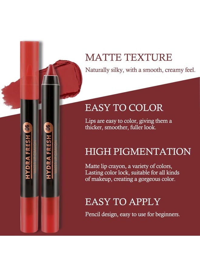 Boobeen Matte Lip Crayon Lipstik Pencil Velvety Creamy Matte Lip Liner Full Coverage High Pigment Waterproof Long Lasting Lipstick for Women, Matte Lip Color with Smooth - Image 4