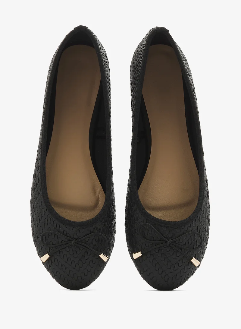 Ginger Black Raffia Ballet Flats for Women | Best Price UAE