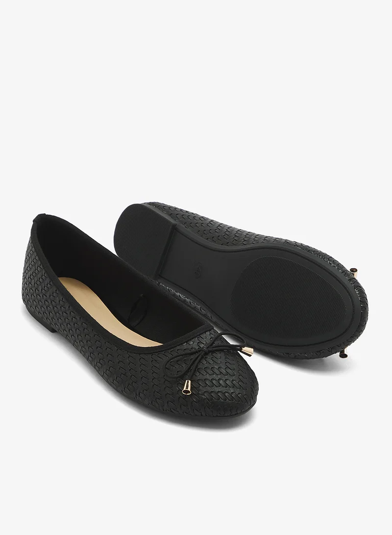 Ginger Black Raffia Ballet Flats for Women | Best Price UAE