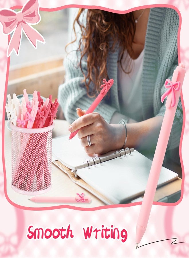 Sayglossy مجموعة أقلام حبر جاف Sayglossy مكونة من 20 قلمًا متعدد الألوان بتصميم فيونكة، قلم حبر أسود قابل للسحب بتصميم فيونكة، هدية مثالية لحفلات الفتيات والسيدات، مناسبة للمدرسة وأعياد الميلاد والمكتب وحفلات الزفاف. - Image 4