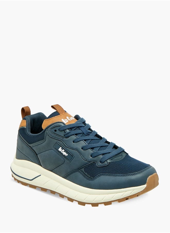 Lee Cooper - Mens Panelled Lace-Up Low Ankle Sneakers With Pull Tabs - Image 1