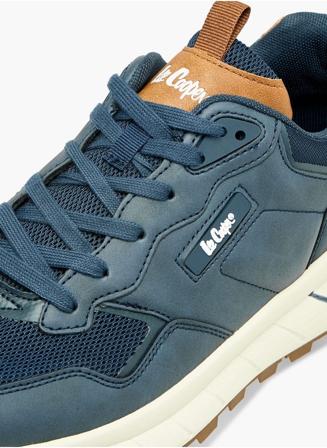 Lee Cooper - Mens Panelled Lace-Up Low Ankle Sneakers With Pull Tabs - Image 1