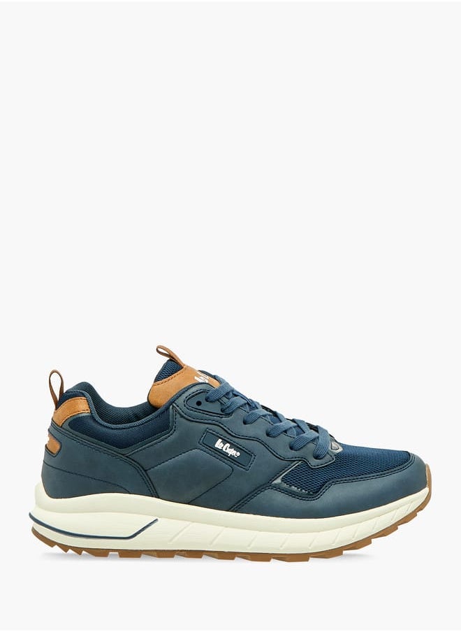 Lee Cooper - Mens Panelled Lace-Up Low Ankle Sneakers With Pull Tabs - Image 1