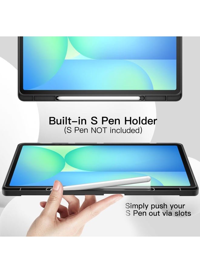 Jetech Case for Samsung Galaxy Tab S10 FE Plus/S10 FE+ 13.1-Inch with S Pen Holder, Soft TPU Tri-Fold Stand Protective Tablet Cover, Support S Pen Charging, Auto Wake/Sleep (Black) - Image 5