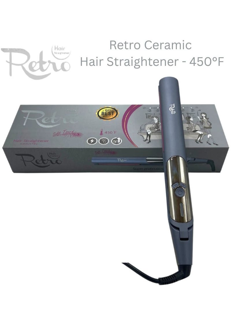 Retro Ceramic Hair Straightener - 450°F - Image 1