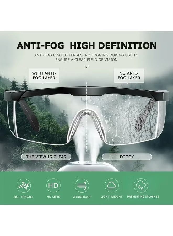2Pcs Safety Goggles, Safety Glasses Anti Fog Dust proof Scratch proof Splash proof Chemical Wrapped Eye Protection Nurse Worker Architect ,blue,Black - Image 4