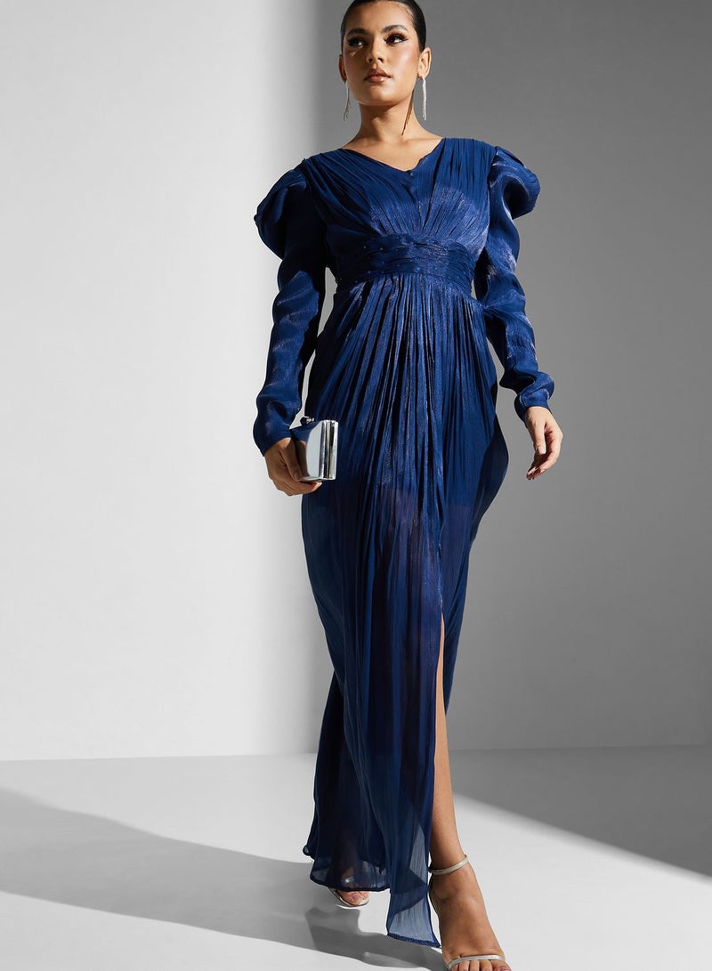 Namshi x Pleated Sleeve Maxi Dress  - Image 1