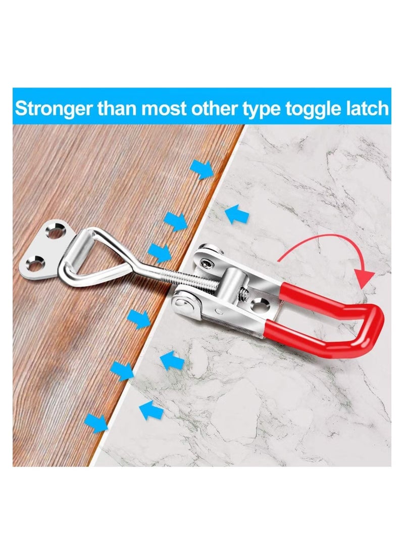 KASTWAVE 6 Pack Toggle Latch Clamp 4001, KASTWAVE Adjustable Latch, Heavy Duty Latches, 330 Lbs Holding Capacity Pull for Lid Jig, Tool Box Case (24 PCS Screws)  - Image 2
