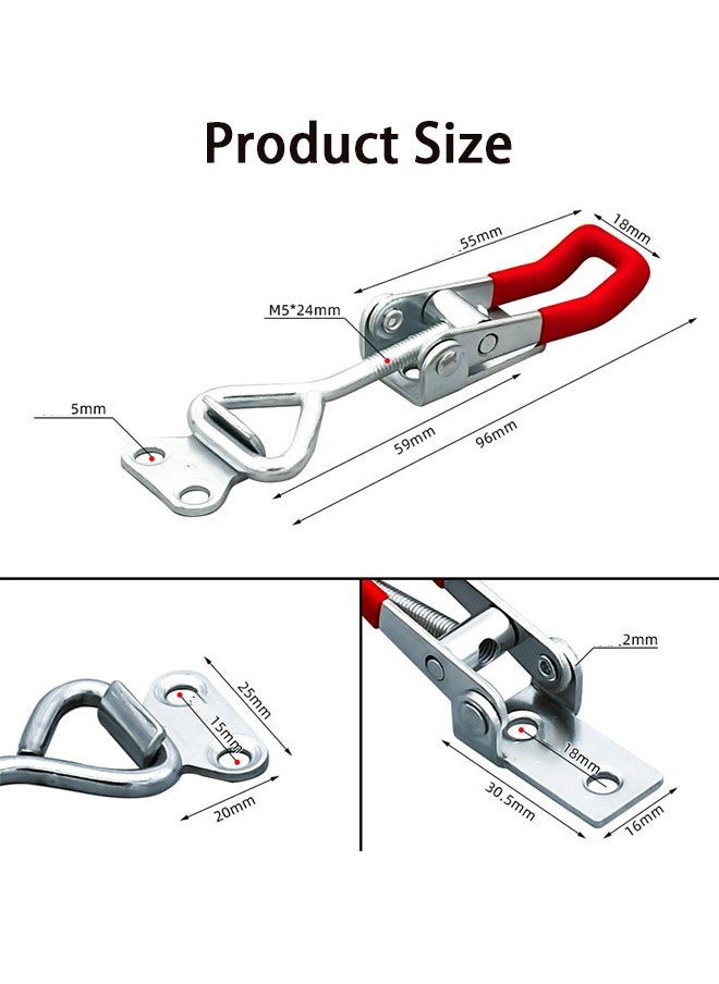 KASTWAVE 6 Pack Toggle Latch Clamp 4001, KASTWAVE Adjustable Latch, Heavy Duty Latches, 330 Lbs Holding Capacity Pull for Lid Jig, Tool Box Case (24 PCS Screws)  - Image 4