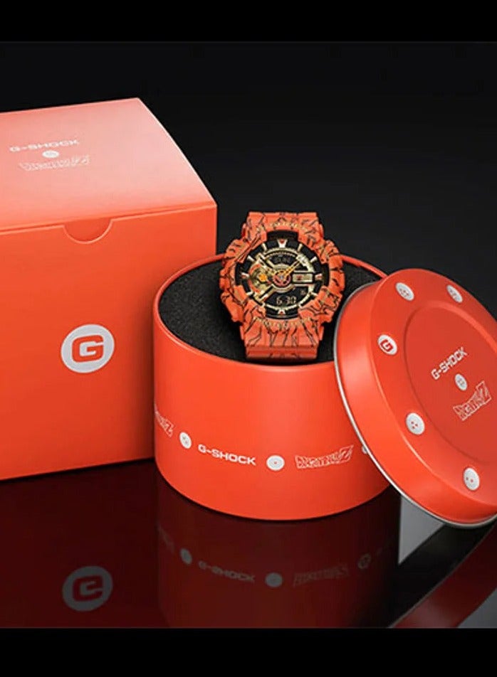 G-SHOCK ​G-Shock Dragon Ball Z Limited Edition Men's Watch GA-110JDB-1A4JR – Black & Gold Dial, Orange Resin Strap, 51.2mm, 200m WR​ - Image 3