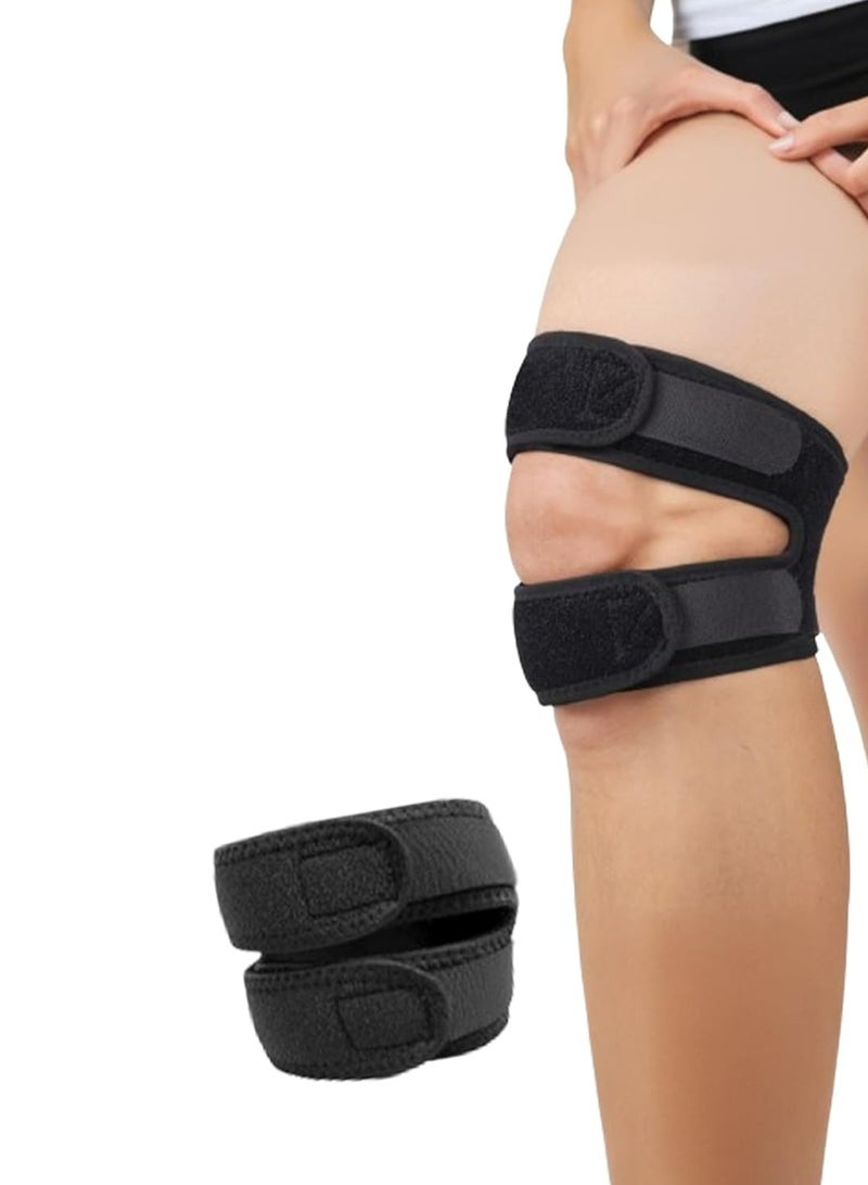 Oasisgalore 7-Pack Double Strap Knee Brace for Joint Pain, Arthritis, Meniscus Tear - Breathable, Black, Unisex - Image 1