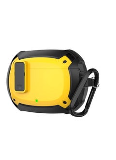 Compatible With Cover Beats Studio Buds 2021/Buds+ Case 2023, [Secure Lock] Cool Beats Studio Buds Plus Protective Cover with KeychainNew Beats Studio Ear Buds Case (Black/Yellow)