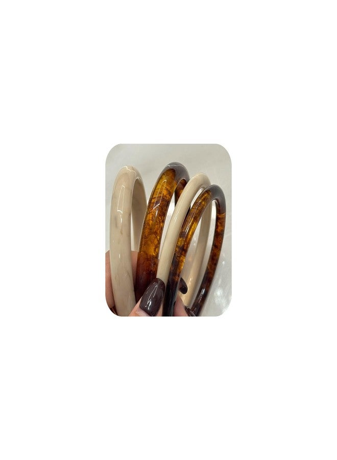 SYGY 4PCS Chunky Acrylic Bangles Bracelets for Women, Geometric Acrylic Resin Wide Thin Bangle Bracelet, Geometric Round Wristbands, Plastic Bracelet for Women - Image 1
