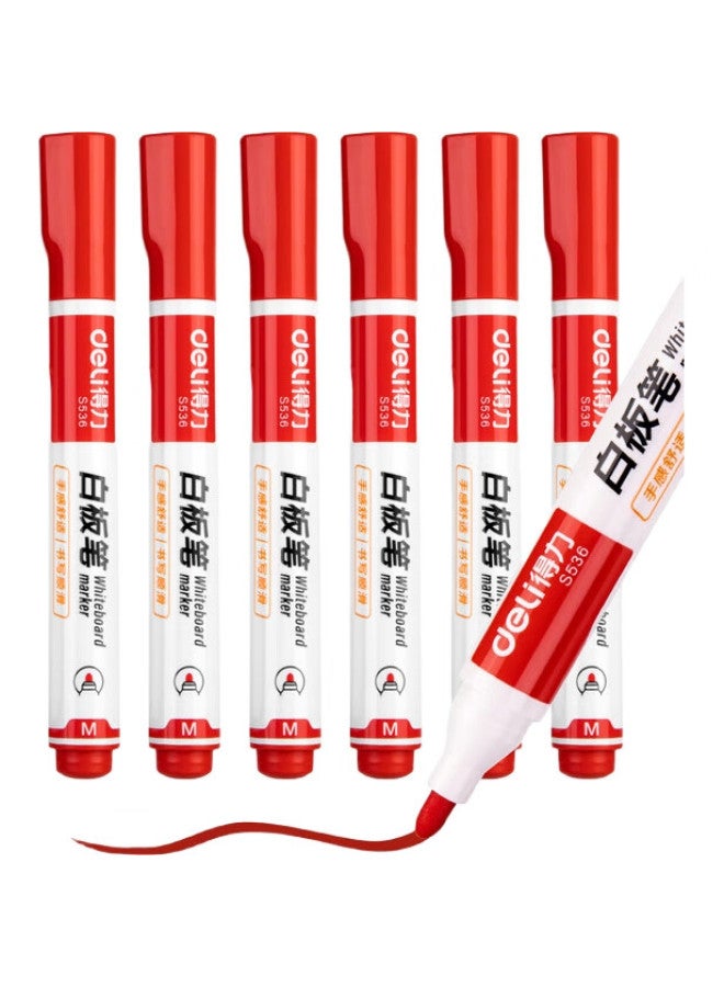 Deli Red Erasable Whiteboard Markers, Smooth Writing, Easy To Erase, For Office Meetings, Teacher'S Teaching, Training, Student Stationery, 10 Pcs/Box, S536 - Image 2