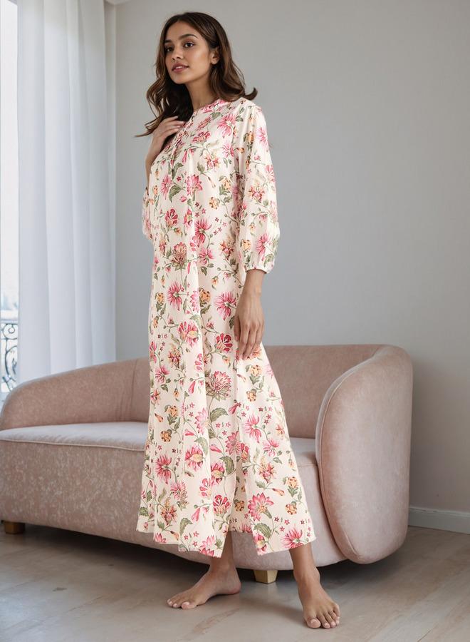 سبلاش فيڤ قميص نوم بطبعة زهور - Image 1