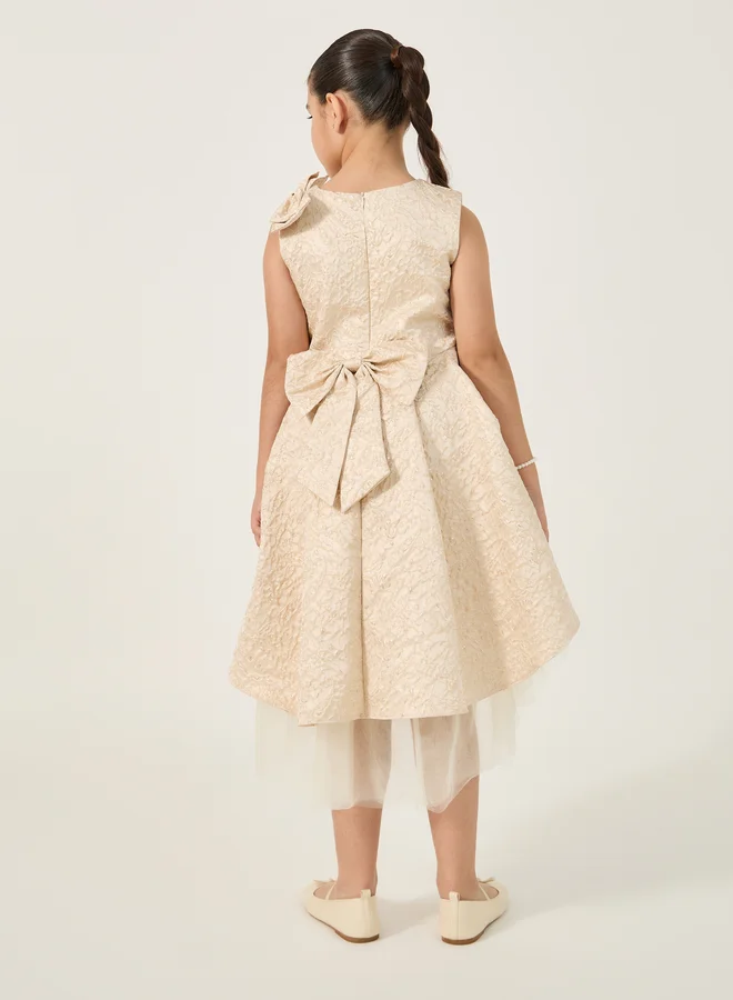 Styli Sleeveless Brocade Dress