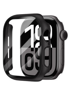 Case for Apple Watch Series 10 46mm Screen Protector, Hard PC Case with Tempered Glass Screen Protector Bubble-Free Cover Slim HD Ultra-Thin Bumper