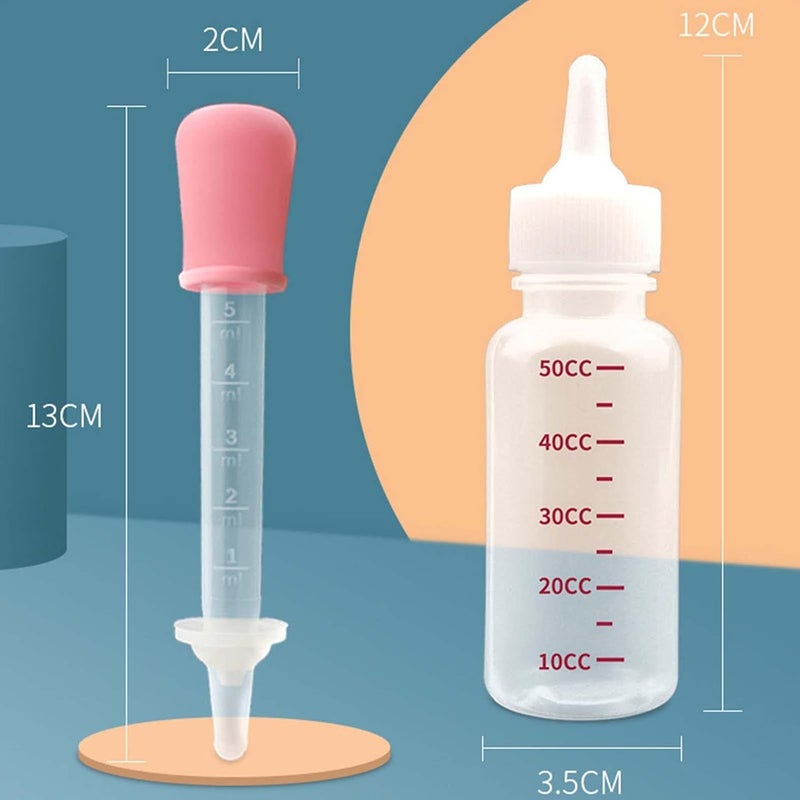 5X Newborn Cat Drinking Bottle Replacement Pink Dropper - Image 4