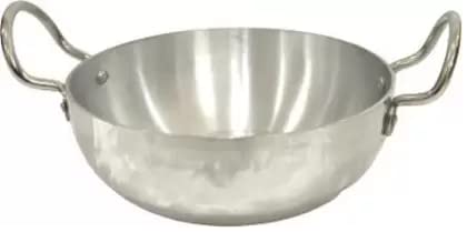 Sonanshi Sonanshi Induction and Gas Stove Base Aluminium Kadhai with Stainless Steel Handle (9.5 Inch Dia)  - Image 2