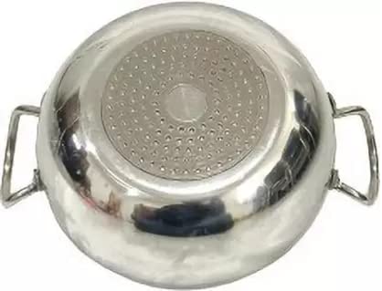 Sonanshi Sonanshi Induction and Gas Stove Base Aluminium Kadhai with Stainless Steel Handle (9.5 Inch Dia)  - Image 3