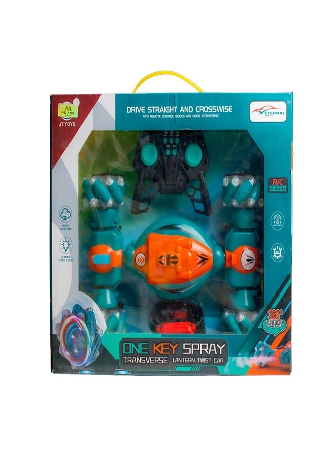 One Key Spray Transverse Lantern Twist Car with Remote Control - JT372 - Image 1