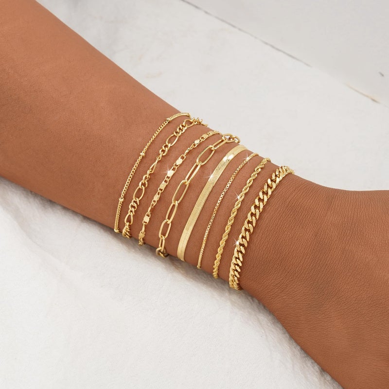 BERISO Gold Bracelets for Women, Elegant Adjustable 14K Gold Plated Bracelet for Women, Trendy Minimalist Dainty Gold Bracelet for Everyday Wear - Image 2