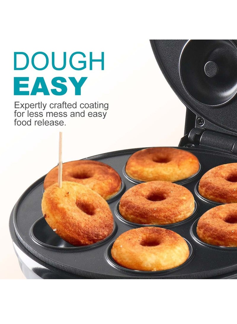 Winning Star Mini Donut Maker Machine for Home, 1000W Double-Sided Heating Makes 7 Doughnuts with Non-Stick Surface for Kid Breakfast, Snacks, Desserts - Image 3