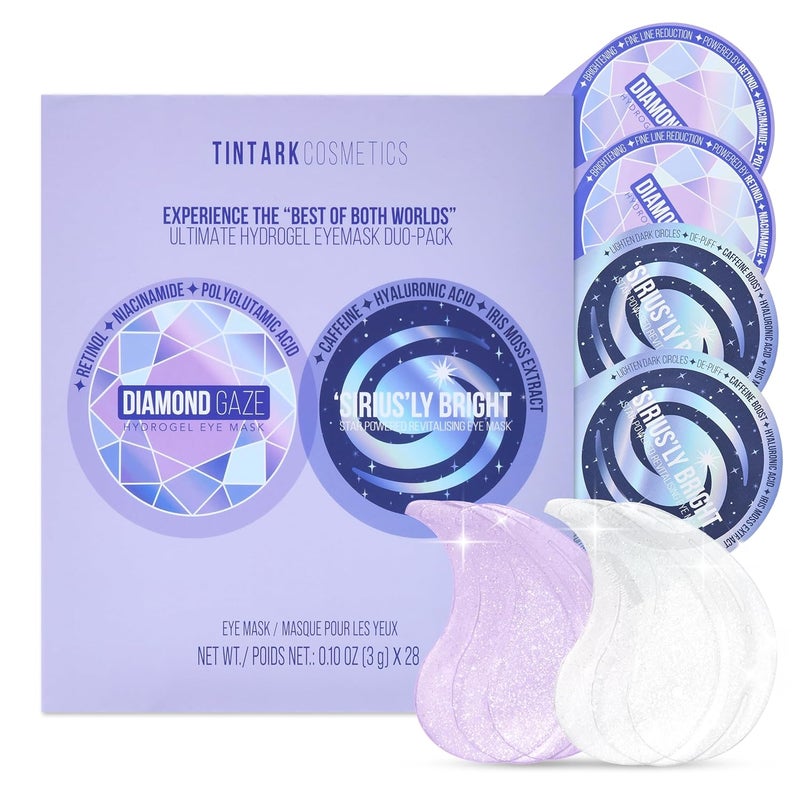 Tintark ULTIMATE HYDROGEL EYE MASK 28 Pairs Under Eye Patches Rejuvenate Eye Area Reduce Dark Circles Puffiness Tiredness Bags Gel Pads Brightening Plumps Fine Lines - Image 1