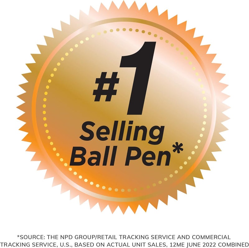 بيك قلم حبر جاف دائري - عبوة من 10 أقلام، أسود - Image 3