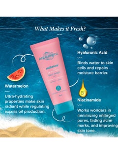 Aqualogica Radiance + Smoothie Face Wash with Watermelon | Cleanses & Controls Excess Oil | Niacinamide Helps Reduce Acne Marks & Spots | 3.38 Fl Oz/100 ml  - Image 3