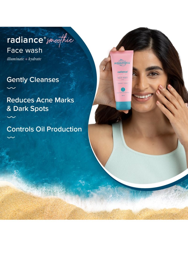 Aqualogica Radiance + Smoothie Face Wash with Watermelon | Cleanses & Controls Excess Oil | Niacinamide Helps Reduce Acne Marks & Spots | 3.38 Fl Oz/100 ml  - Image 4