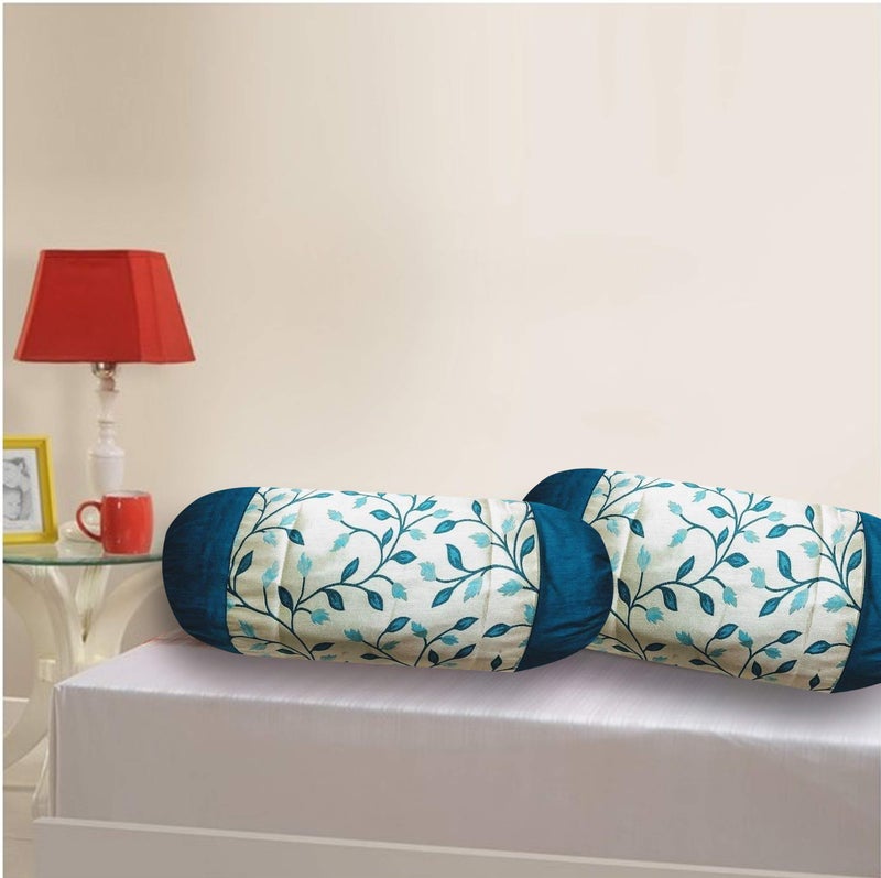 IM FAB Jacquard Fabric 275 TC Bloster Cover (16 x 32 Inchs), Blue, 2 Pieces - Image 3
