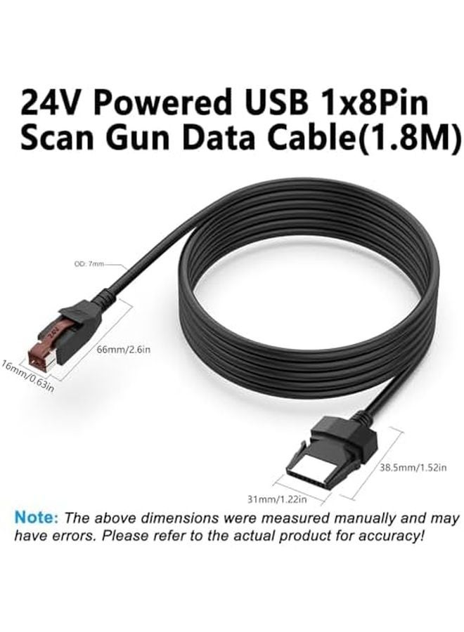 8Pin Barcode Scanner Line 24V Powered Cable for POS Terminal Medical Device - Image 5