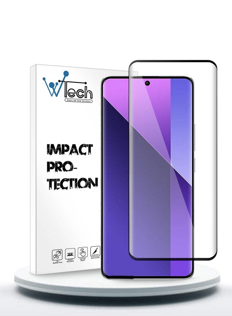 Wtech Xiaomi Redmi Note 13 Pro+ / Xiaomi Redmi Note 13 Pro Plus 5G 2023 Premium E2E Full Glue Full Cover Tempered Glass Screen Protector (MSGECN) - Clear/Black - Image 1