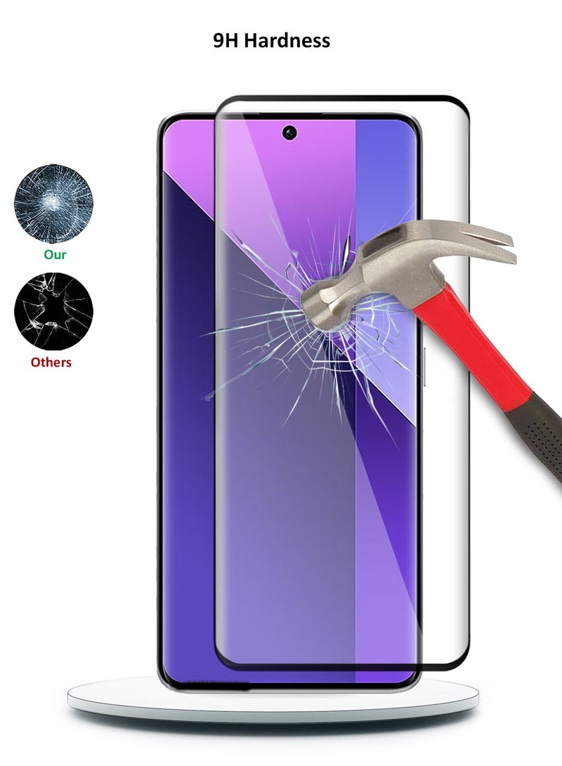 Wtech Xiaomi Redmi Note 13 Pro+ / Xiaomi Redmi Note 13 Pro Plus 5G 2023 Premium E2E Full Glue Full Cover Tempered Glass Screen Protector (MSGECN) - Clear/Black - Image 3