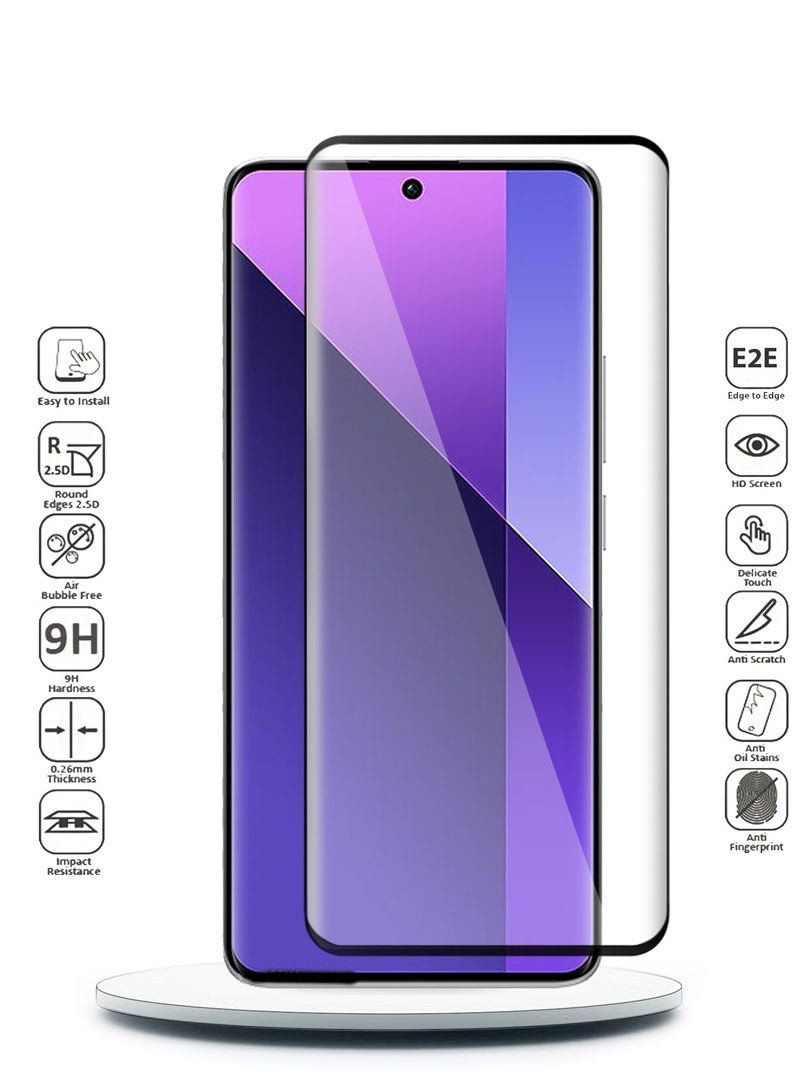 Wtech Xiaomi Redmi Note 13 Pro+ / Xiaomi Redmi Note 13 Pro Plus 5G 2023 Premium E2E Full Glue Full Cover Tempered Glass Screen Protector (MSGECN) - Clear/Black - Image 2