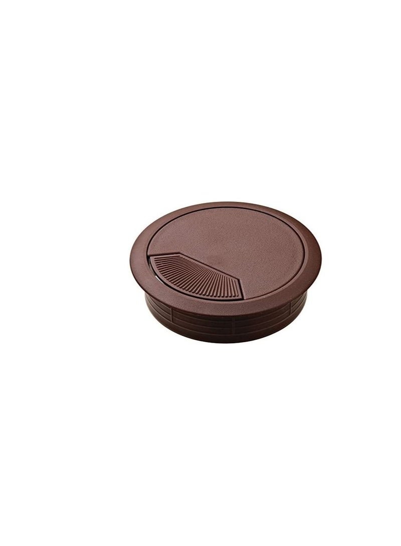 Plastic Grommet Computer Cable Tidy Desk Table PC Outlet Wire Cover Pack Of 3 (60MM, Brown)  - Image 3