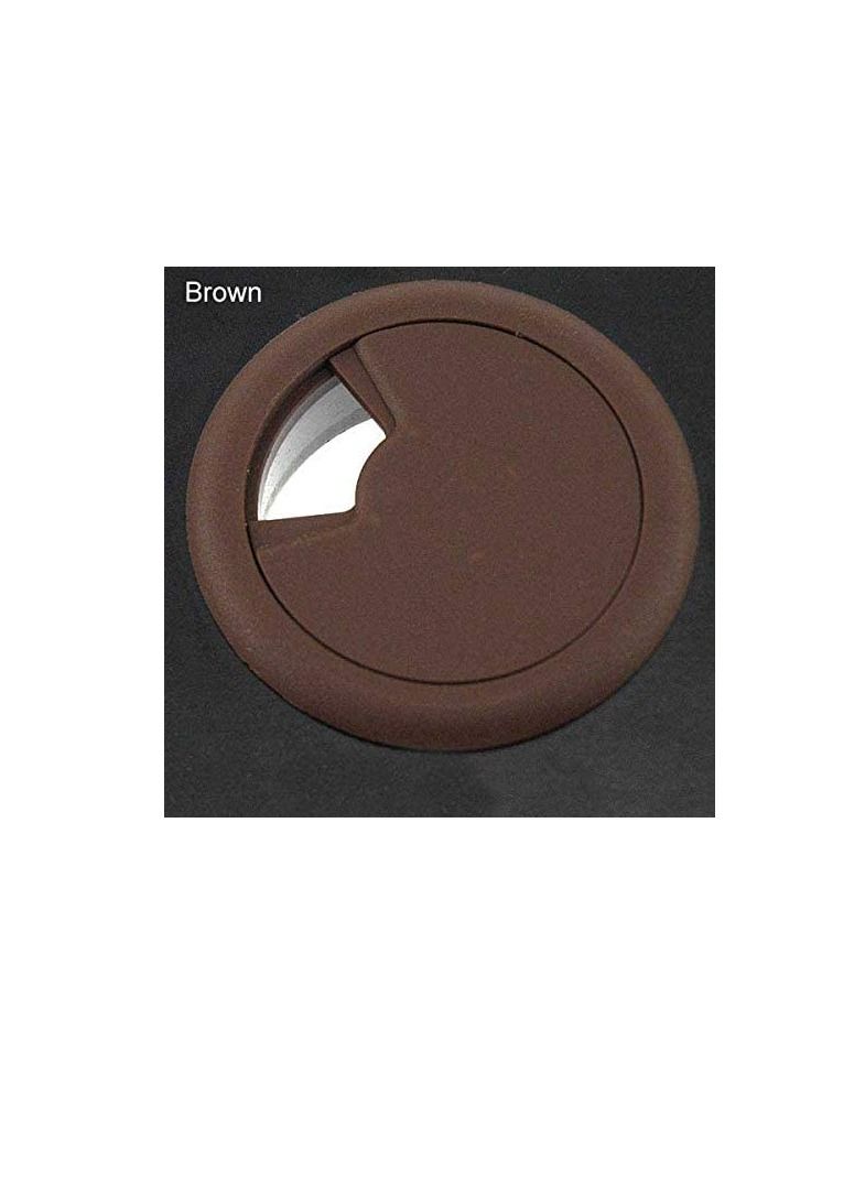 Plastic Grommet Computer Cable Tidy Desk Table PC Outlet Wire Cover Pack Of 3 (60MM, Brown)  - Image 2