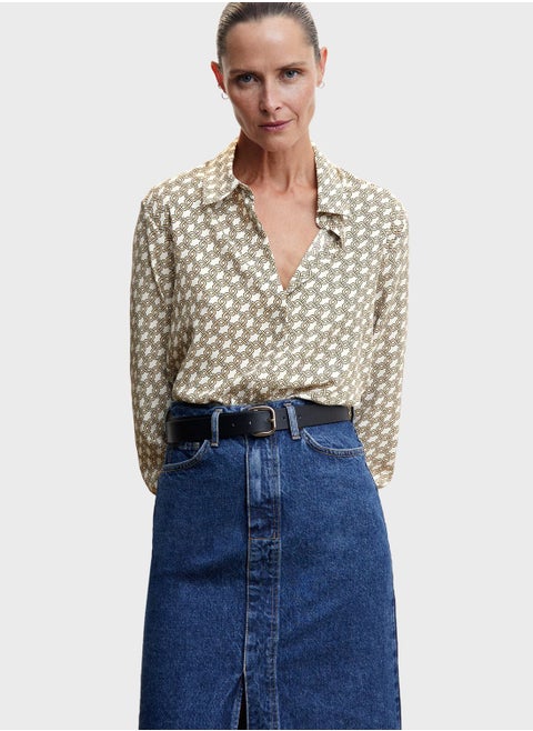 Printed Button Down Shirt