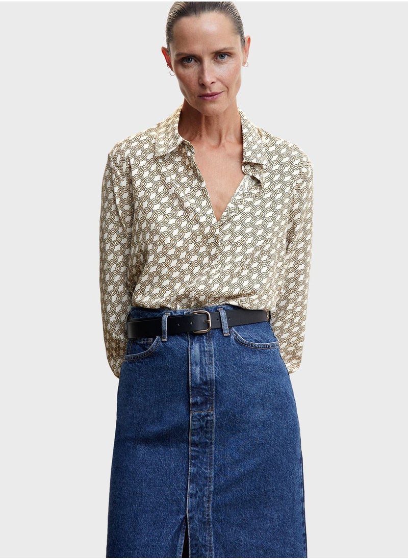 Printed Button Down Shirt