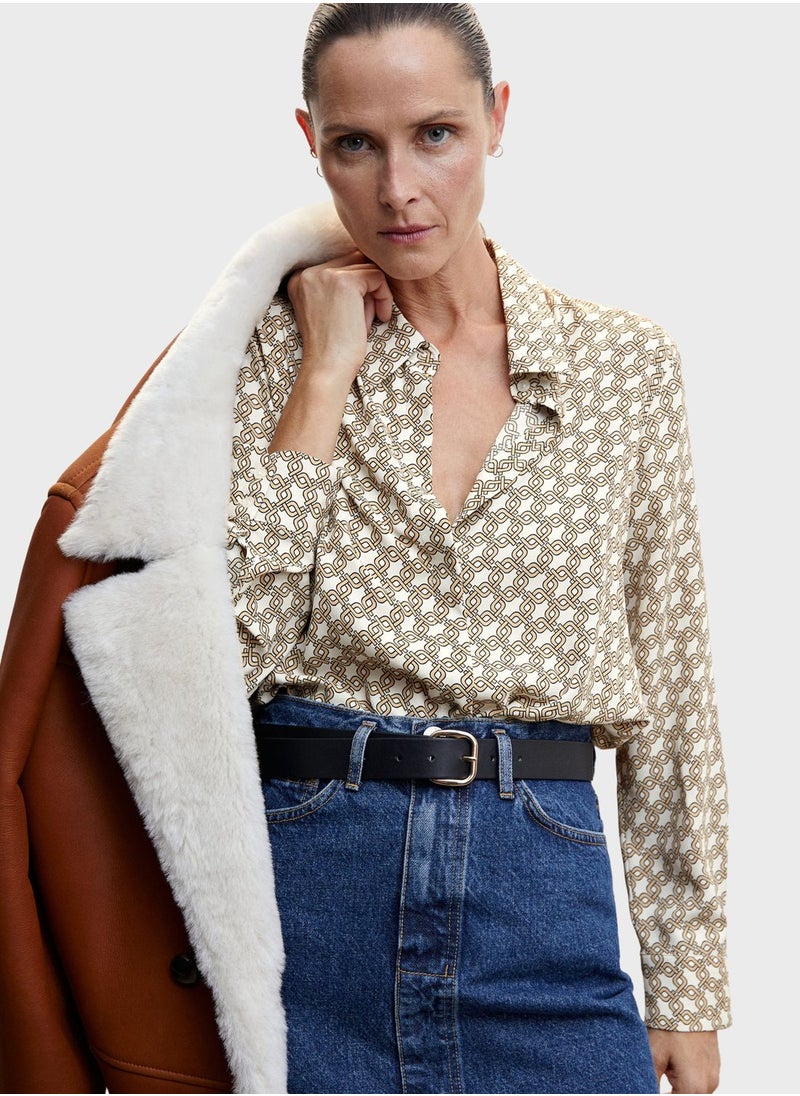 Printed Button Down Shirt