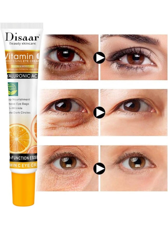 Disaar Anti-aging Anti Wrinkle Vitamin C Hyaluronic Acid Deep Nourishment Whitening Eye Cream - 25ml - Image 3