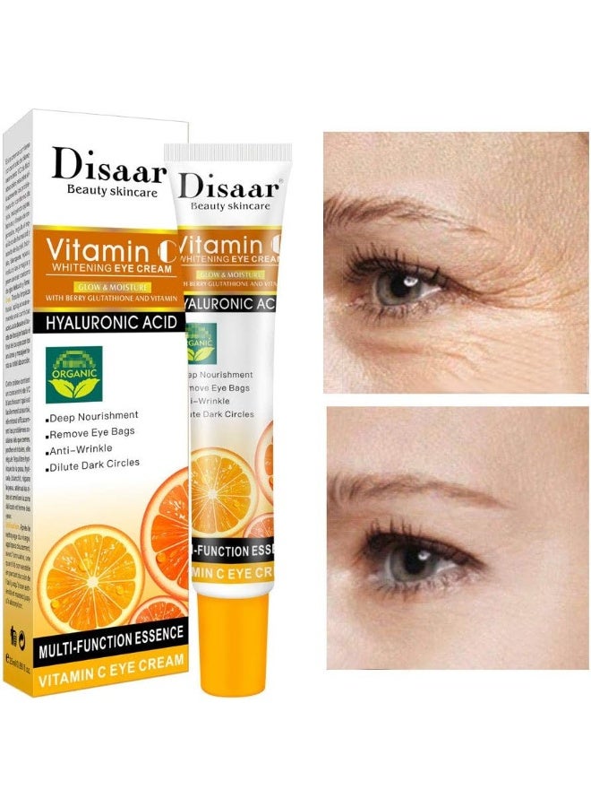 Disaar Anti-aging Anti Wrinkle Vitamin C Hyaluronic Acid Deep Nourishment Whitening Eye Cream - 25ml - Image 4