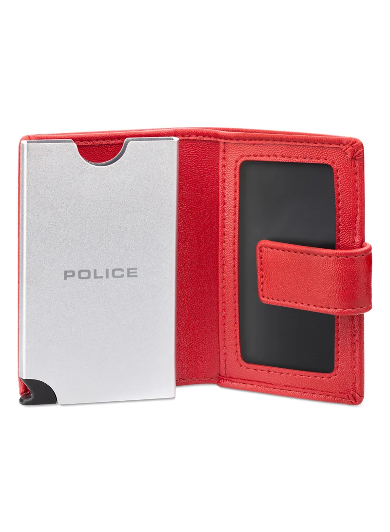 POLICE Javlon Vegan Leather & Alloy Men's Automatic Card Case, RFID Safe